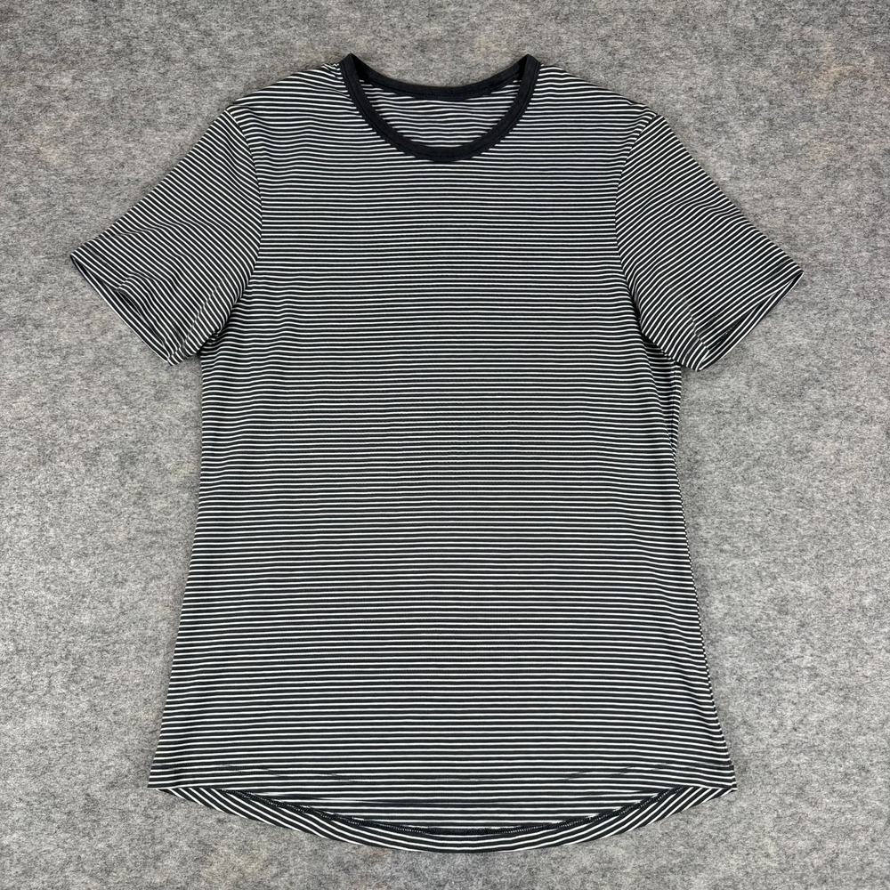 Lululemon 5 Year Basic Tee Hyper Stripe M3AV3S Black White Mens Medium M